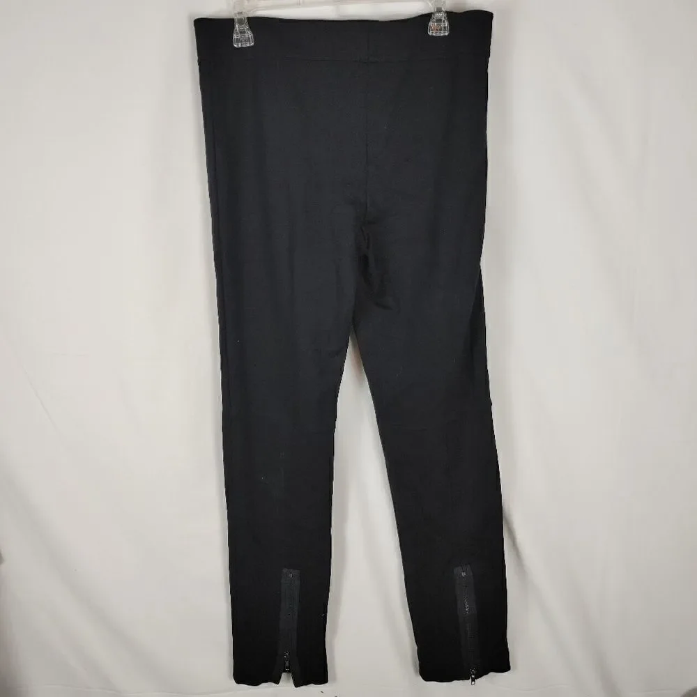 Cache Couture Black Solid Pants Skinny Ankle Zip W